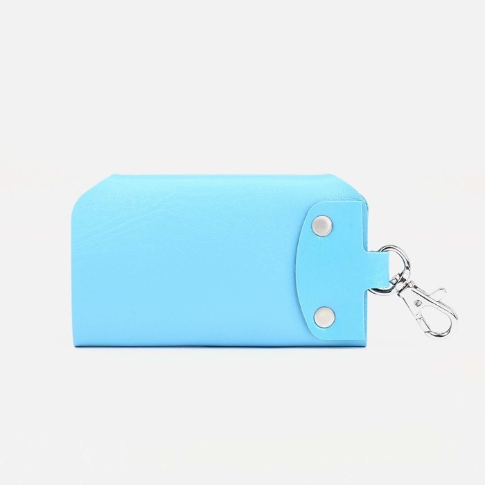 Ключница на кнопках, длина 11 см, 7 карабинов, цвет голубой Ключница на кнопках, длина 11 см, 7 карабинов, цвет голубой