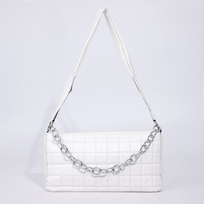 Сумка-багет на молнии, цвет белый Сумка-багет на молнии, цвет белый