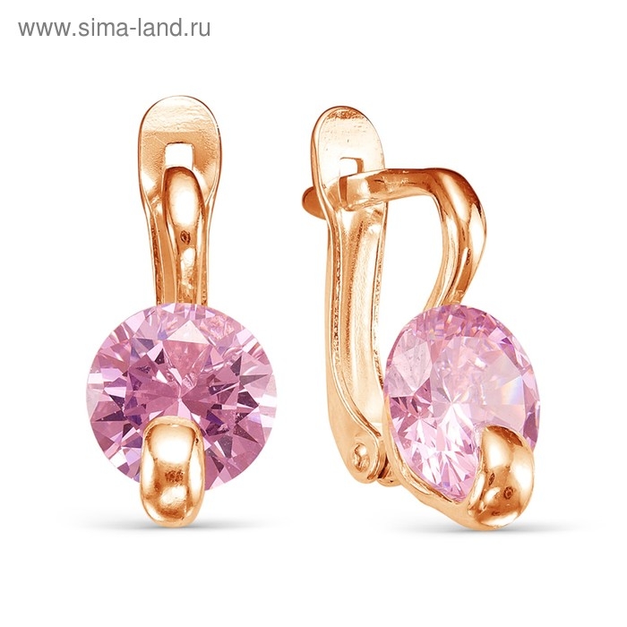 Серьги «Вальс» розовое золочение, цвет розовый Серьги «Вальс» розовое золочение, цвет розовый
