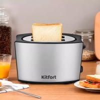 Тостер Kitfort КТ-6248, 800 Вт, 6 режимов прожарки, 2 тоста, чёрно-серебристый