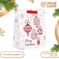 Новый год. Пакет подарочный, ламинированный, "Украшения",18 х 23 х 10 см.