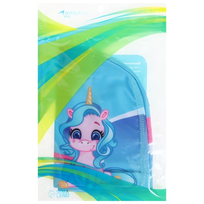 Шапочка для плавания детская ONLYTOP «Единорожка», тканевая, обхват 46-52 см Шапочка для плавания детская ONLYTOP «Единорожка», тканевая, обхват 46-52 см