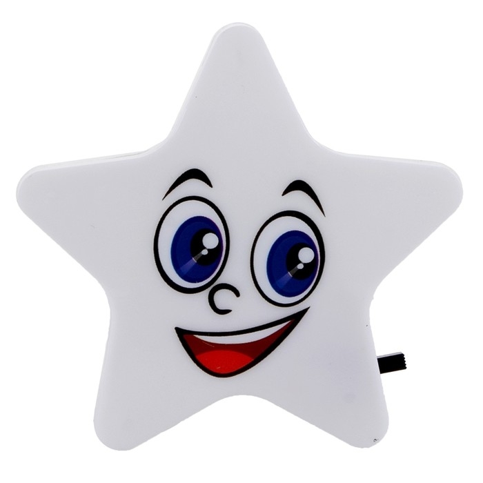 Ночник пластик LED "Звёздочка" МИКС 8х8х2,5 см RISALUX