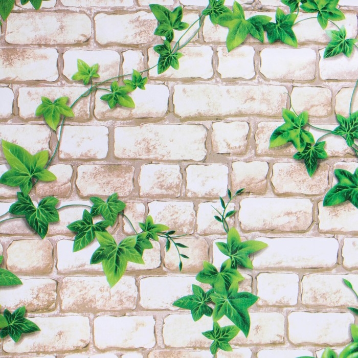 Пленка самоклеящаяся Кирпич с вьюнком 10м*45см Пленка самоклеящаяся Кирпич с вьюнком 10м*45см