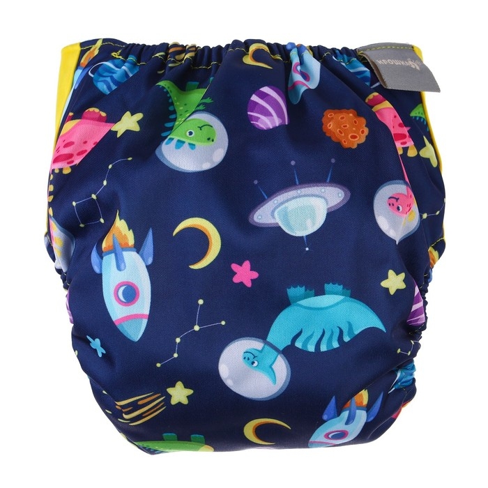 Многоразовый подгузник «Космонавт», 3-15 кг, цвет синий, Крошка Я Многоразовый подгузник «Космонавт», 3-15 кг, цвет синий, Крошка Я