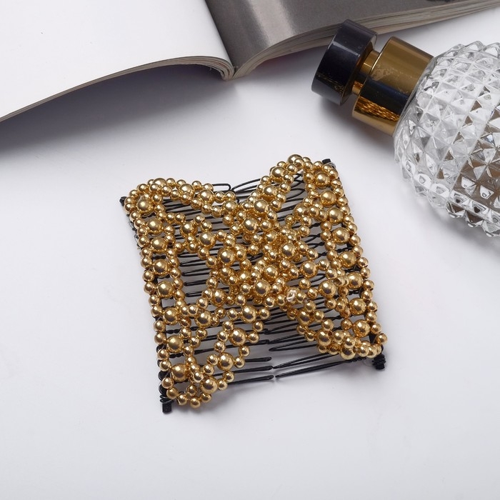 Зажим для волос  Зажим для волос "Сетка" люкс, 10 см, золото