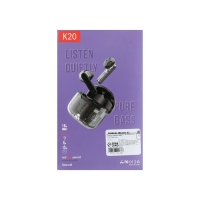 Наушники беспроводные K20, TWS, вкладыши, BT 5.0, 35/260 мАч, прозрачные, чёрные