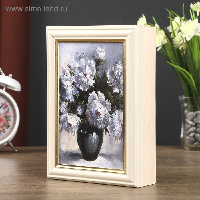 Ключница Ключница "Белые пионы" дуб молочный 15х21 см