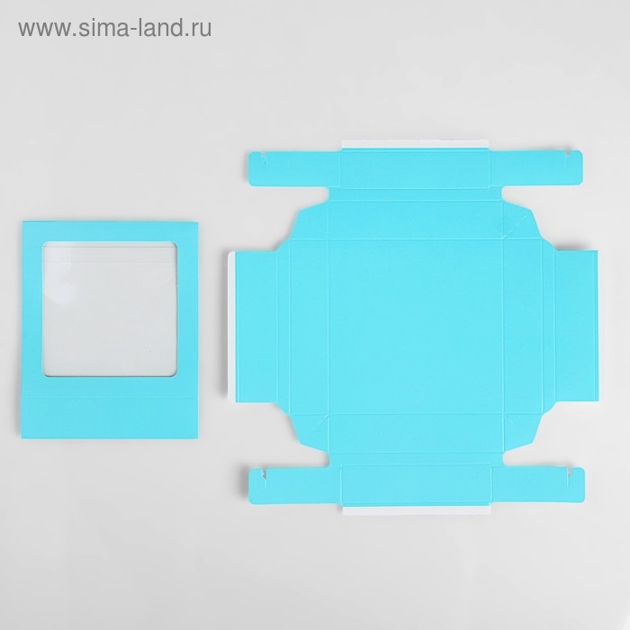 Коробка под 9 конфет с обечайкой, голубой, 13,7 х 13,7 х 3,5 см Коробка под 9 конфет с обечайкой, голубой, 13,7 х 13,7 х 3,5 см