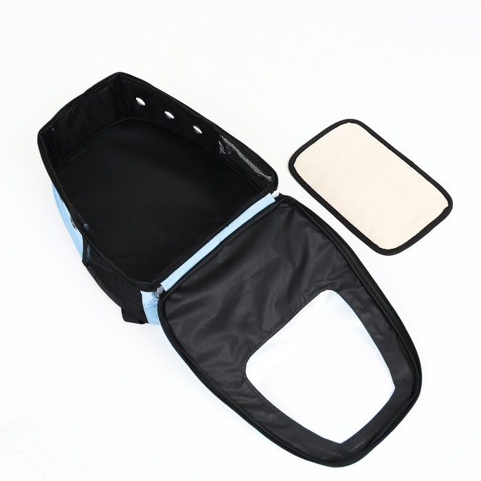 Рюкзак для переноски кошек и собак, с окном для обзора, голубой Рюкзак для переноски кошек и собак, с окном для обзора, голубой