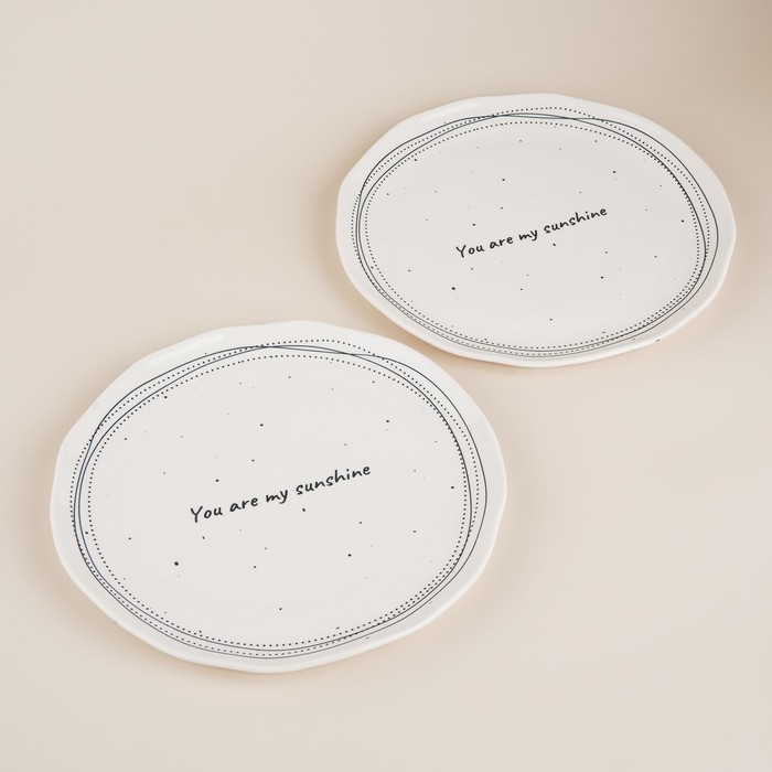 Набор тарелок фарфоровых SL Home «Милый дом», d=27 см, цвет белый Набор тарелок фарфоровых SL Home «Милый дом», d=27 см, цвет белый