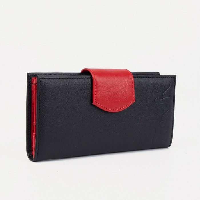 Кошелёк женский на молнии цвет чёрный/красный Кошелёк женский на молнии цвет чёрный/красный