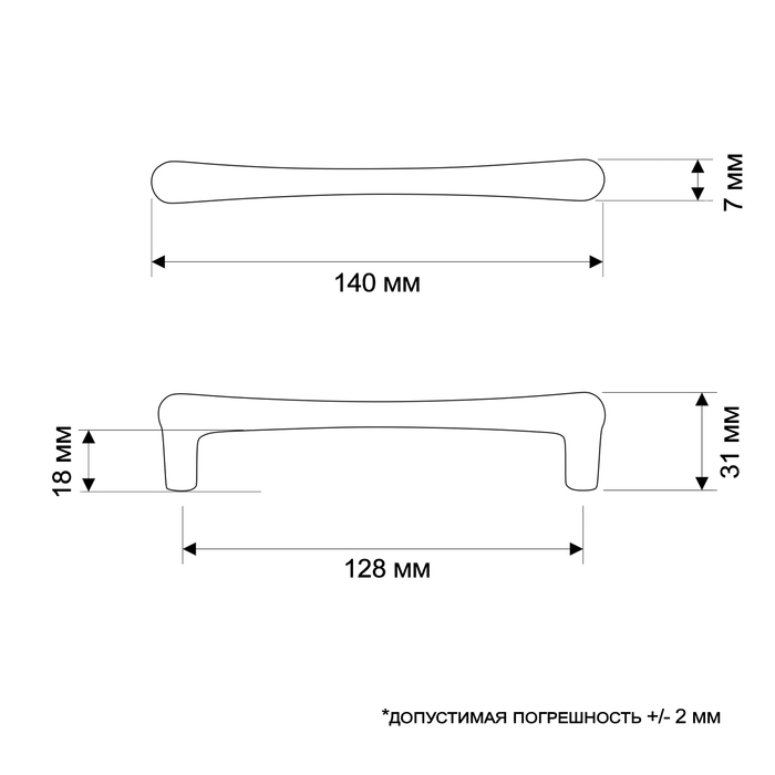 Ручка-скоба CAPPIO RSC016, м/о 128 мм, цвет золото