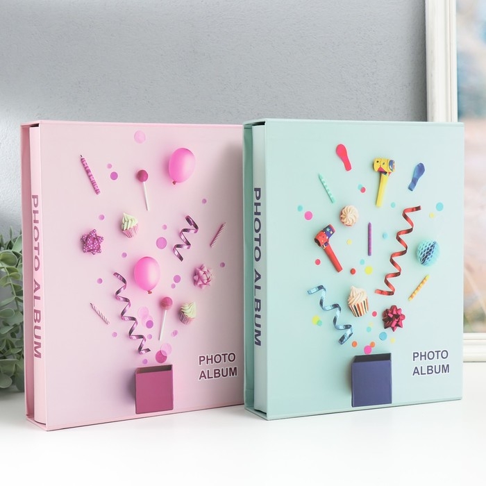 Фотоальбом на 200 фото 10х15 см Фотоальбом на 200 фото 10х15 см "Праздничное настроение" МИКС 26х20,5х5,7 см