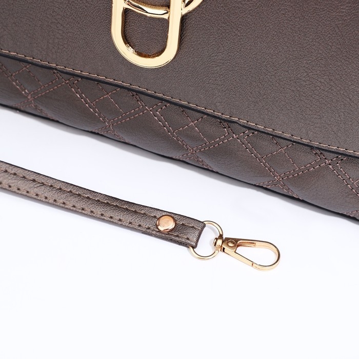 Сумка-клатч на магните, длинный ремень, цвет бронзовый Сумка-клатч на магните, длинный ремень, цвет бронзовый