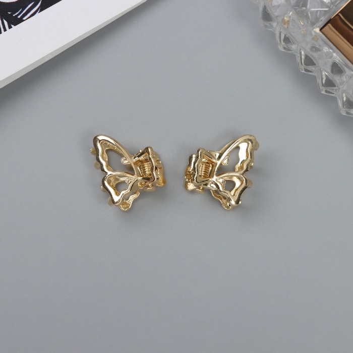 Краб для волос Краб для волос "Шерри" (набор 2 шт) бабочка, 1,5 см, золото