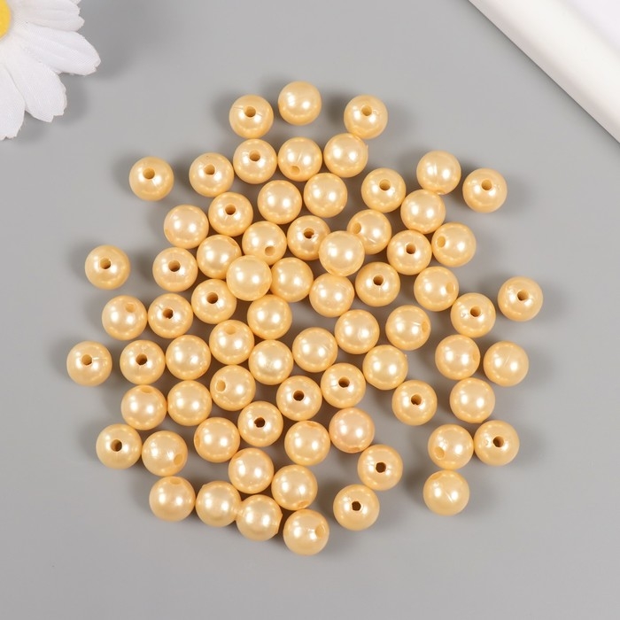 Набор бусин Набор бусин "Жемчуг" d 10 мм, 250 гр, бежевый