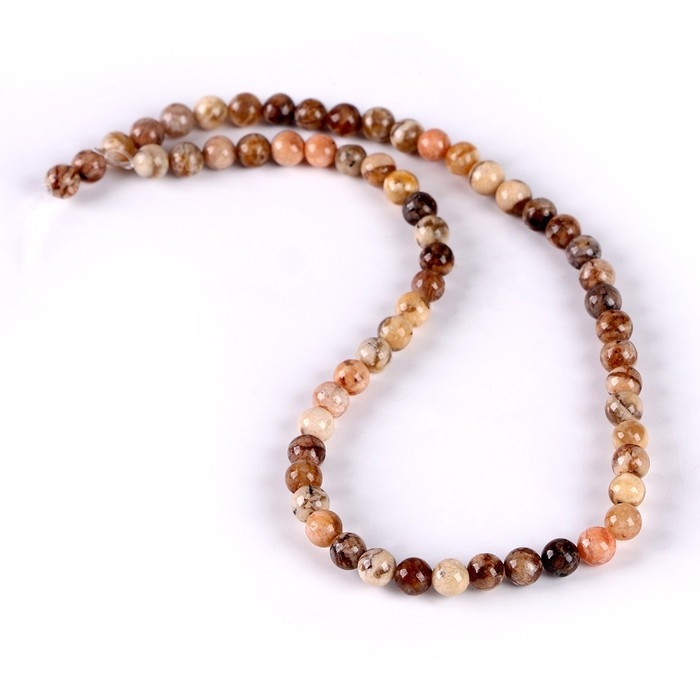 Бусины из натурального камня «Песочный агат» набор 58 шт., размер 1 шт. — 6 мм Бусины из натурального камня «Песочный агат» набор 58 шт., размер 1 шт. — 6 мм