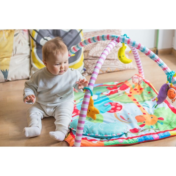 Развивающий коврик с дугами «Слоник и друзья», 5 элем. с музыкой, Крошка Я Развивающий коврик с дугами «Слоник и друзья», 5 элем. с музыкой, Крошка Я