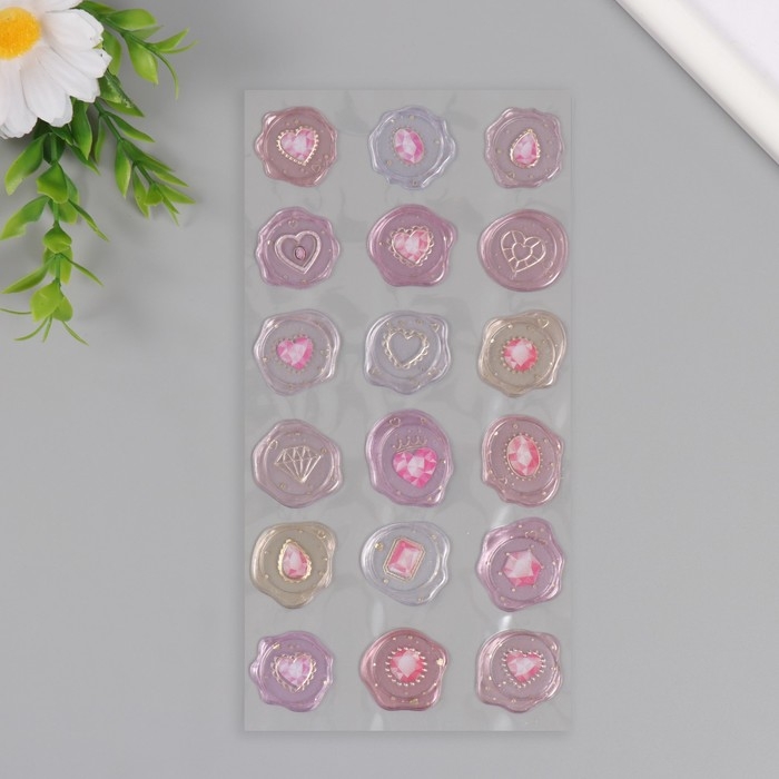 Наклейки для творчества пластик Наклейки для творчества пластик "Розовые богатства" 9,3х20,4 см