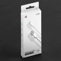 Кабель Windigo, Lightning - USB, 2 А, зарядка + передача данных, TPE оплетка, 1 м, белый