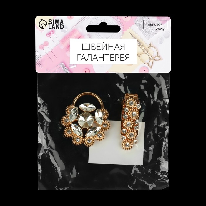 Декоративная застёжка, 9,4 × 4,5 см, цвет золотой Декоративная застёжка, 9,4 × 4,5 см, цвет золотой