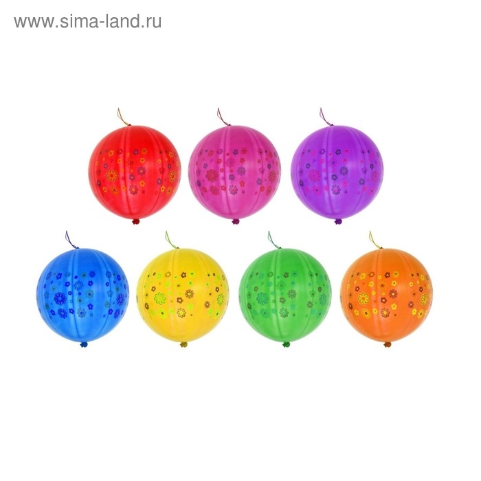 Шар латексный 18" &laquo;Цветы&raquo;, панч-болл, набор 25 шт., цвета МИКС