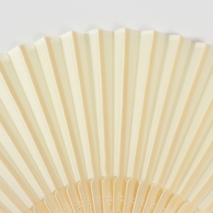 Веер бамбук, текстиль h=21 см  Веер бамбук, текстиль h=21 см "Моноцвет" в коробке, бежевый