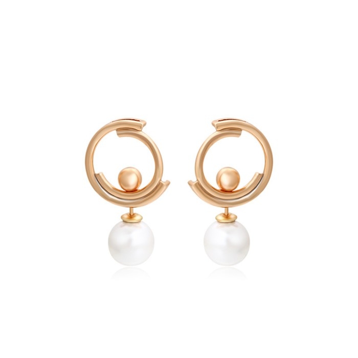 Серьги с жемчугом XUPING модерн, цвет белый в золоте Серьги с жемчугом XUPING модерн, цвет белый в золоте