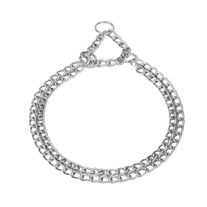 Ошейник - полуудавка металлический двухрядный, 40 см, толщина проволоки 2 мм Ошейник - полуудавка металлический двухрядный, 40 см, толщина проволоки 2 мм