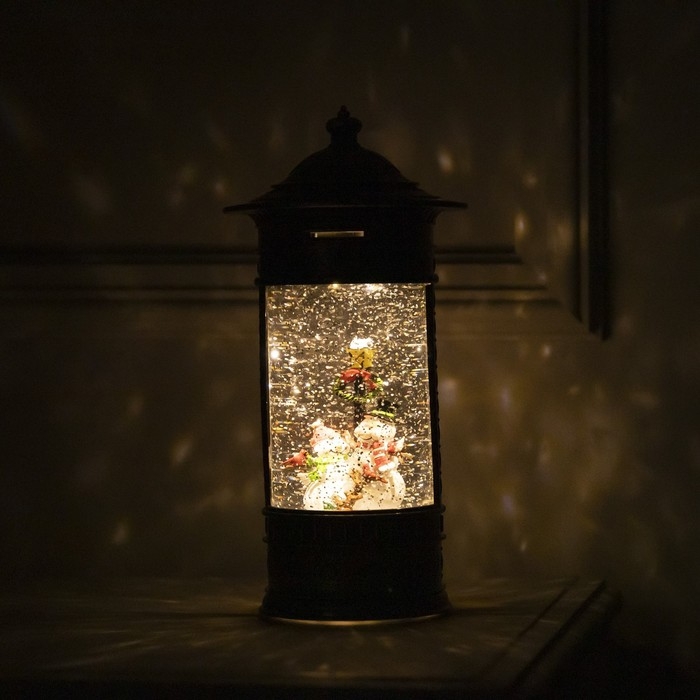 Светодиодная фигура «Фонарь со снеговиками» 14 × 27 × 14 см, пластик, батарейки ААх3 (не в комплекте), USB, свечение тёплое белое Светодиодная фигура «Фонарь со снеговиками» 14 × 27 × 14 см, пластик, батарейки ААх3 (не в комплекте), USB, свечение тёплое белое