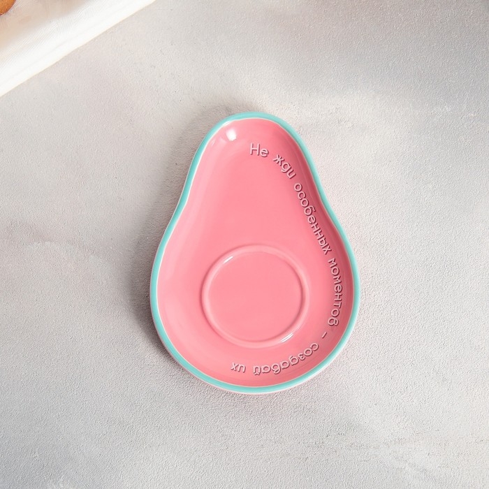 Чайная пара керамическая «Моменты », кружка 100 мл, блюдце 14х10 см, цвет голубой Чайная пара керамическая «Моменты », кружка 100 мл, блюдце 14х10 см, цвет голубой