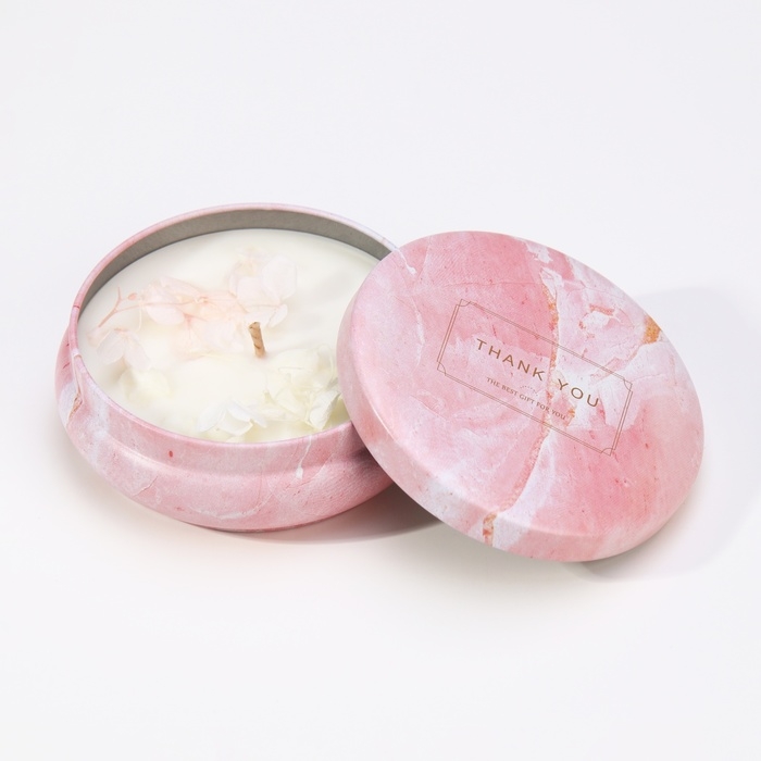 Свеча ароматическая из соевого воска с сухоцветом Свеча ароматическая из соевого воска с сухоцветом "Свежий нектарин", 3х8,5 см, 110 г