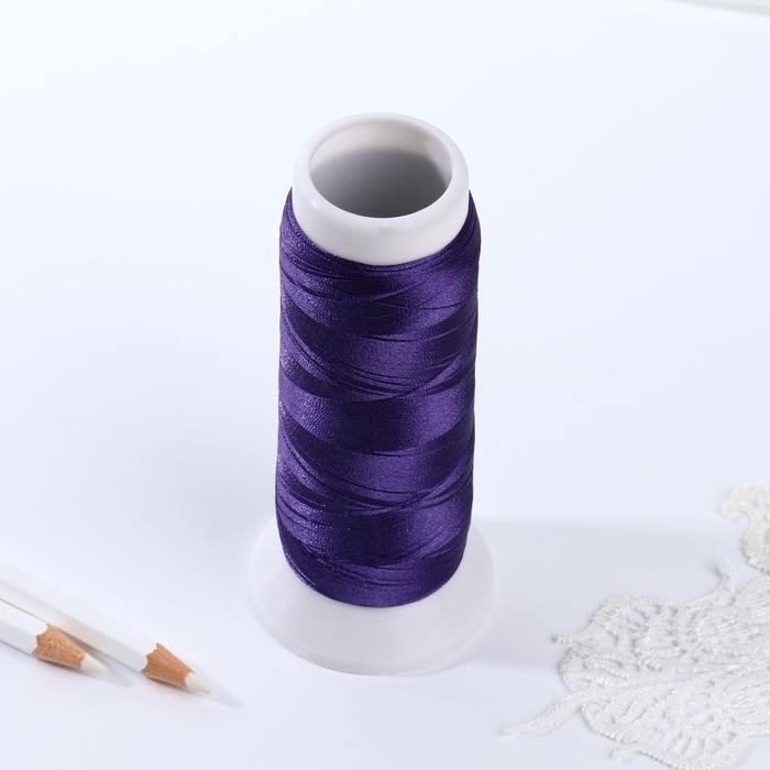 Нить атласная, 120D/2, 700 м, цвет фиолетовый №743 Нить атласная, 120D/2, 700 м, цвет фиолетовый №743