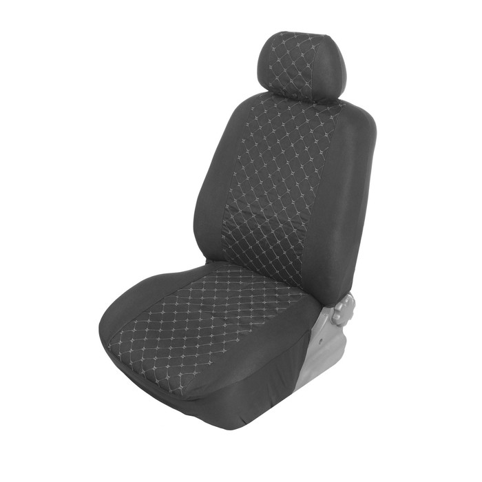 Чехлы на сиденья в автомобиль TORSO Premium, 11 предметов, белая строчка Чехлы на сиденья в автомобиль TORSO Premium, 11 предметов, белая строчка