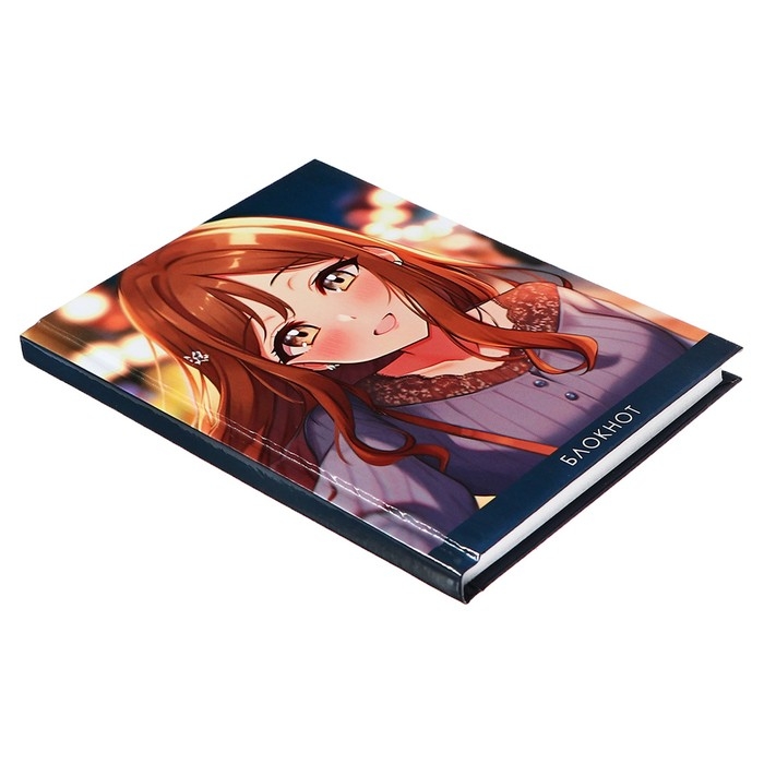 Блокнот А6, 80 листов в клетку  Блокнот А6, 80 листов в клетку "Аниме", твёрдая обложка, глянцевая ламинация, блок офсет