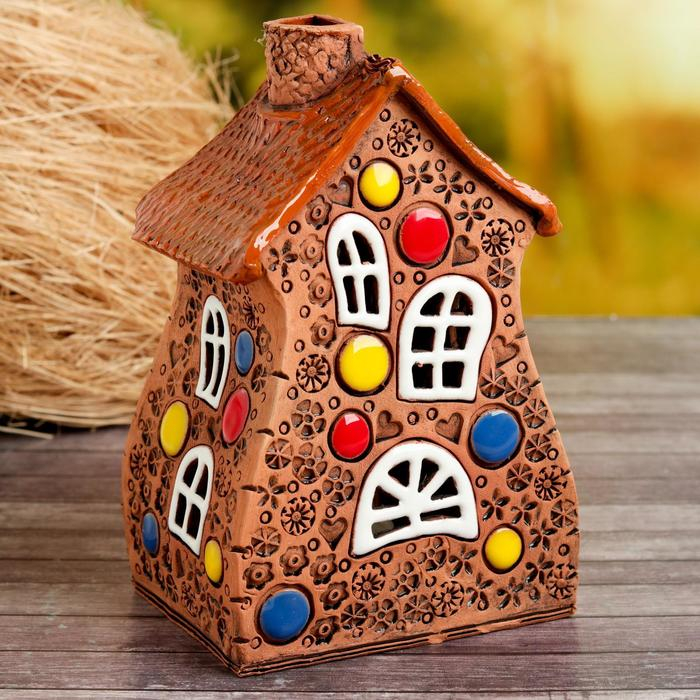 Аромалампа Домик «Карусель», 14 см, ручная работа, микс Аромалампа Домик «Карусель», 14 см, ручная работа, микс