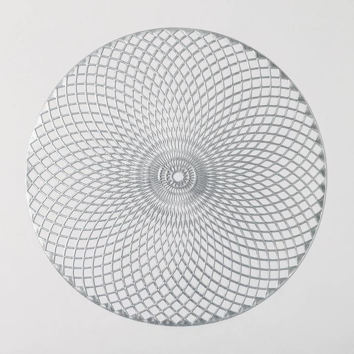 Салфетки сервировочные на стол Доляна «Вира», 4 шт, d=38 см, цвет серебряный Салфетки сервировочные на стол Доляна «Вира», 4 шт, d=38 см, цвет серебряный