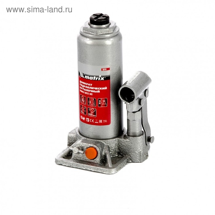 Домкрат гидравлический MATRIX 50763, бутылочный, 4 т, высота подъема 194-372 мм Домкрат гидравлический MATRIX 50763, бутылочный, 4 т, высота подъема 194-372 мм