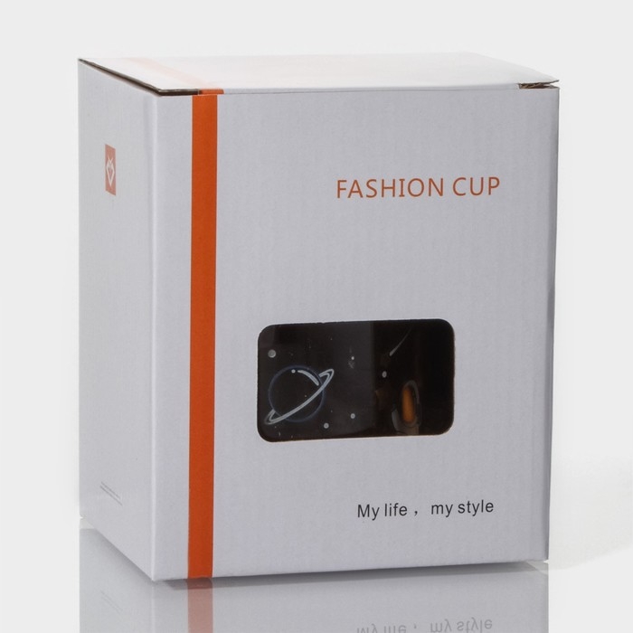 Кружка стеклянная с керамической крышкой и трубочкой «Космос», 500 мл, цвет МИКС Кружка стеклянная с керамической крышкой и трубочкой «Космос», 500 мл, цвет МИКС