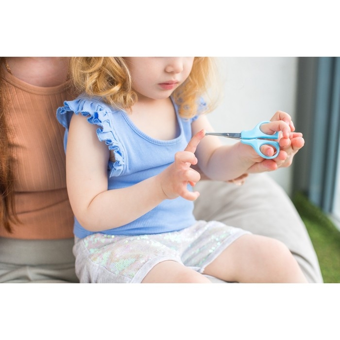 Детский маникюрный набор (ножницы, книпсер, пилка), цвет голубой Детский маникюрный набор (ножницы, книпсер, пилка), цвет голубой