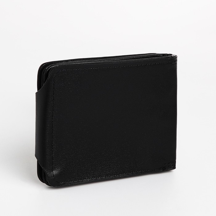 Портмоне мужское на магните, отдел для купюр, для карт, для монет, цвет чёрный Портмоне мужское на магните, отдел для купюр, для карт, для монет, цвет чёрный