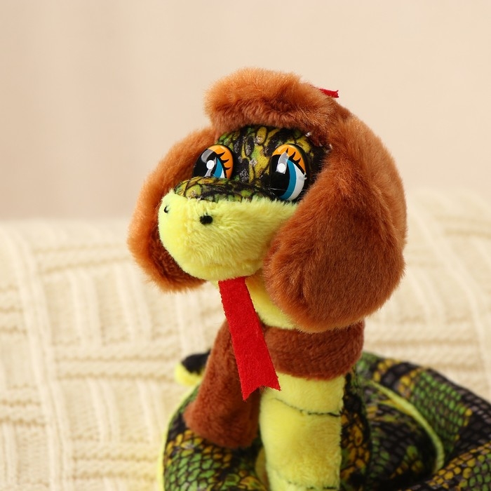 Мягкая игрушка «Змея», 10 см, цвет коричневый Мягкая игрушка «Змея», 10 см, цвет коричневый