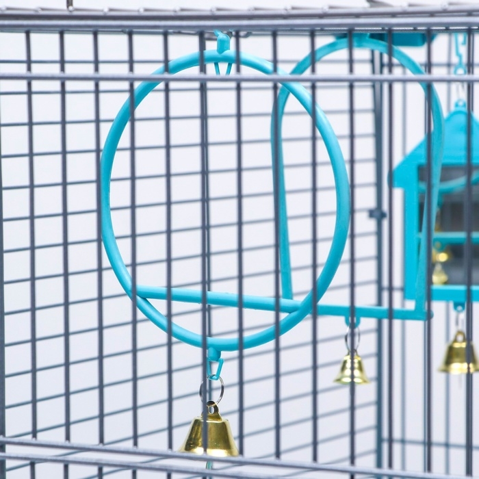Клетка для птиц Клетка для птиц "Пижон" №104, разборная, 1 секция, 58 х 40 х 48см, бирюзовая