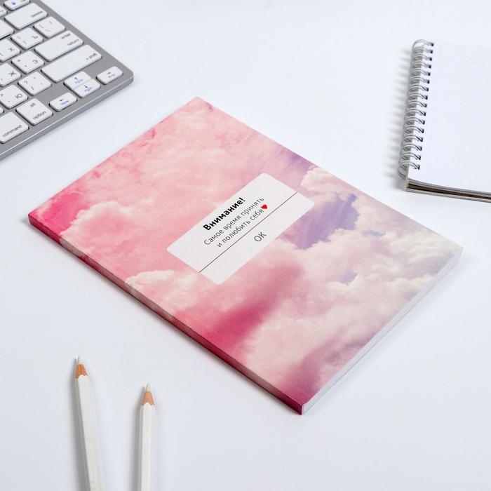 Ежедневник в тонкой обложке &laquo;ВНИМАНИЕ! Самое время принять себя&raquo; А5, 80 листов