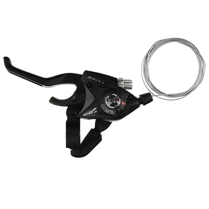 Шифтер C.STAR TS60-3S, с тормозной ручкой, левый, 3 скорости, с тросом 2050 мм Шифтер C.STAR TS60-3S, с тормозной ручкой, левый, 3 скорости, с тросом 2050 мм