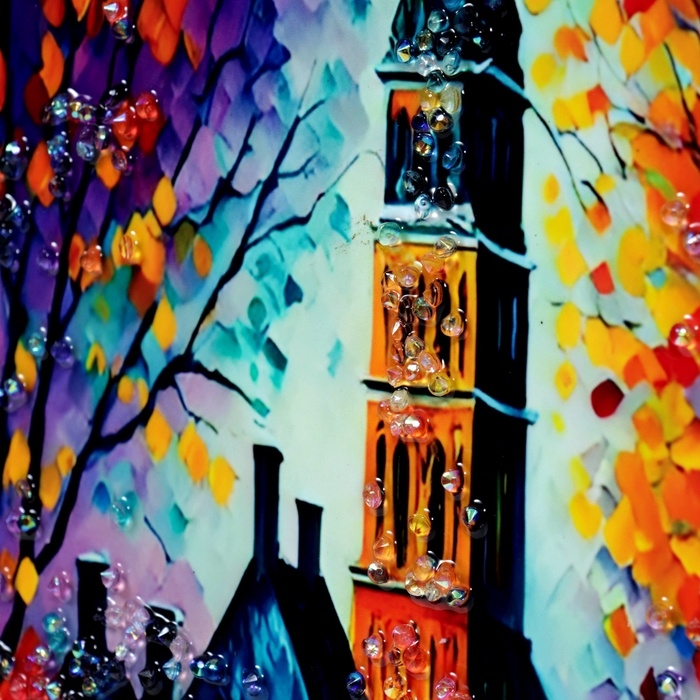 Картина акрил  Картина акрил "Вечерний город" 40х30 см