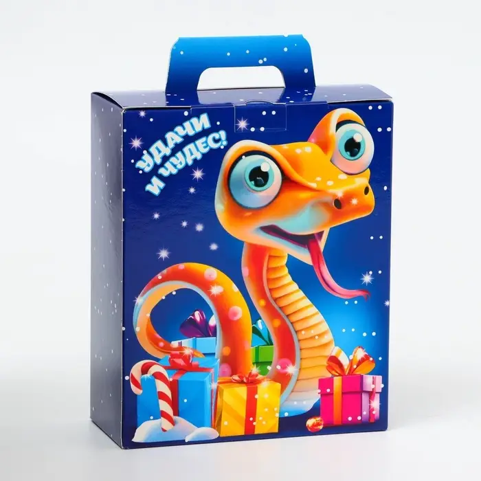 Подарочная коробка Новогодняя Презент «Диско» с анимацией, для сладких подарков, 15.5×7×19 см