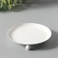 Подсвечник "Чашка на шариках" 14 см, белый