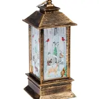 Светодиодная фигура &laquo;Фонарь с оленем&raquo; 5.5&times;13&times;5.5 см, пластик, батарейки AG13&times;3 (в комплекте), свечение тёплое белое